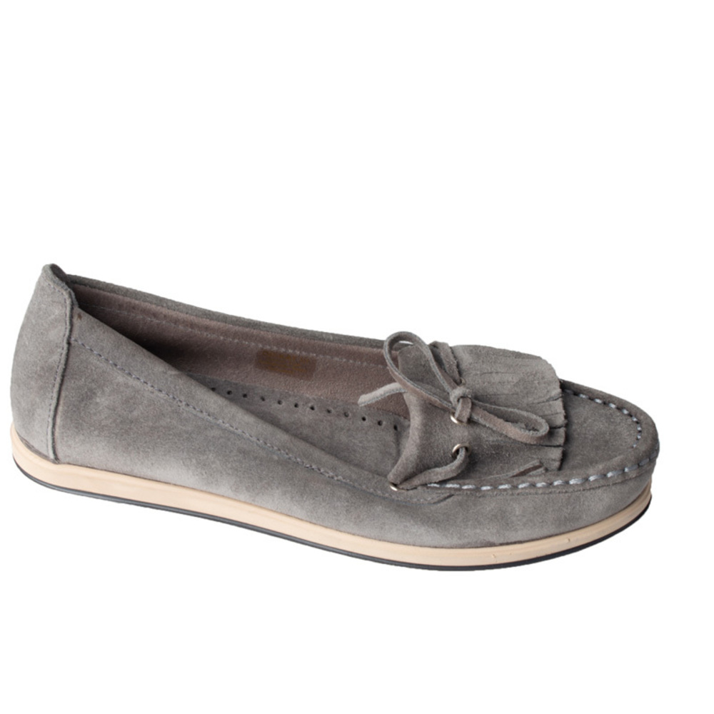 QUE LIGHT SLATE GRAY MOCCASINS | WOMENS SIZE 39